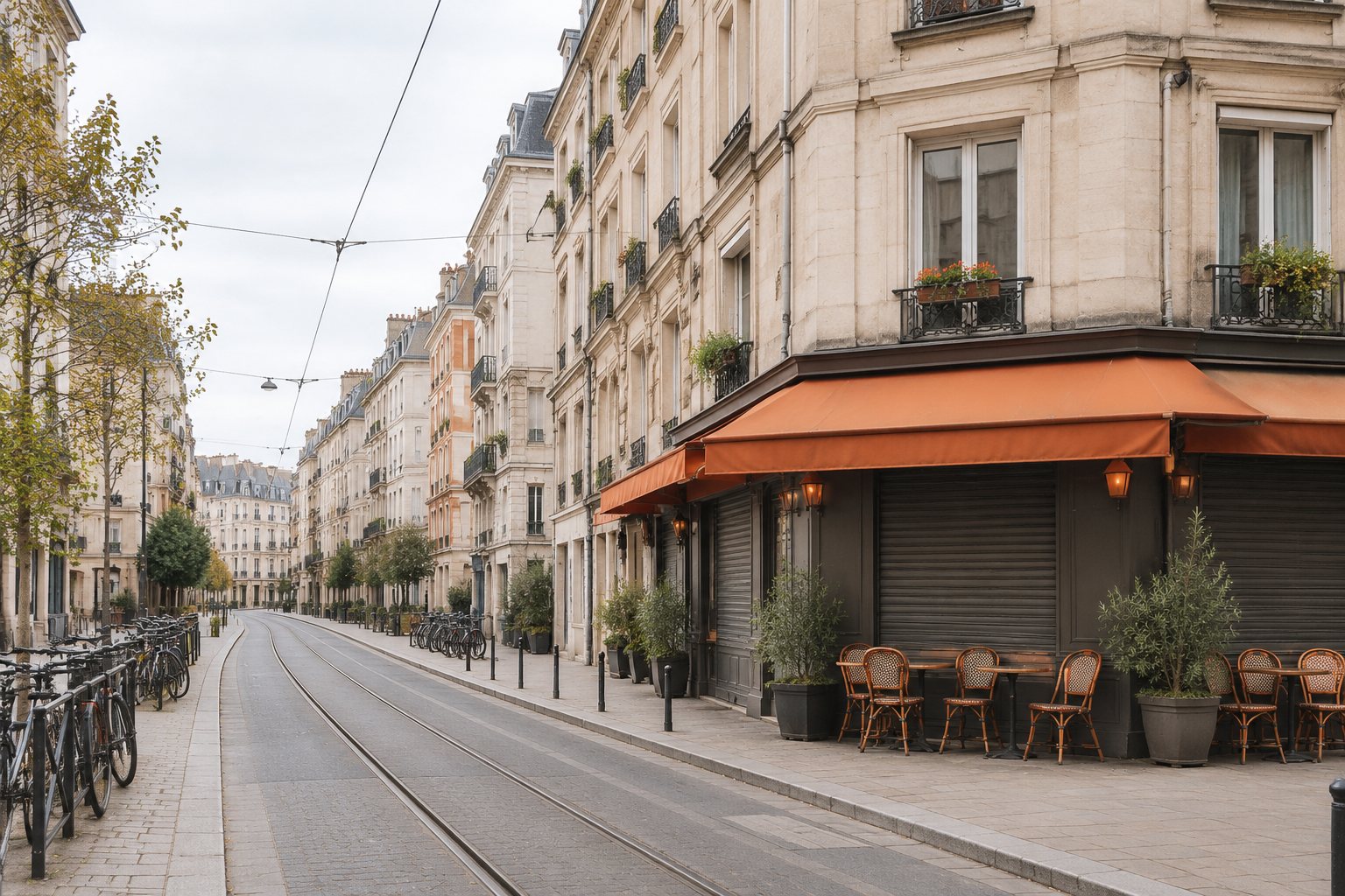 Estates in London — youth hostels across Europe Quiet European city street in the early morning
