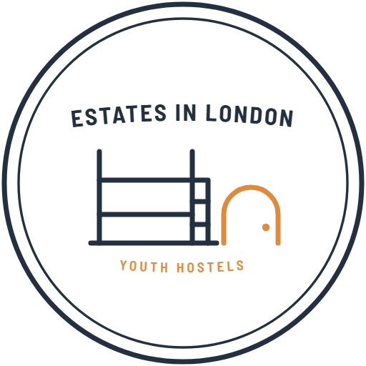 Estates in London youth hostels badge
